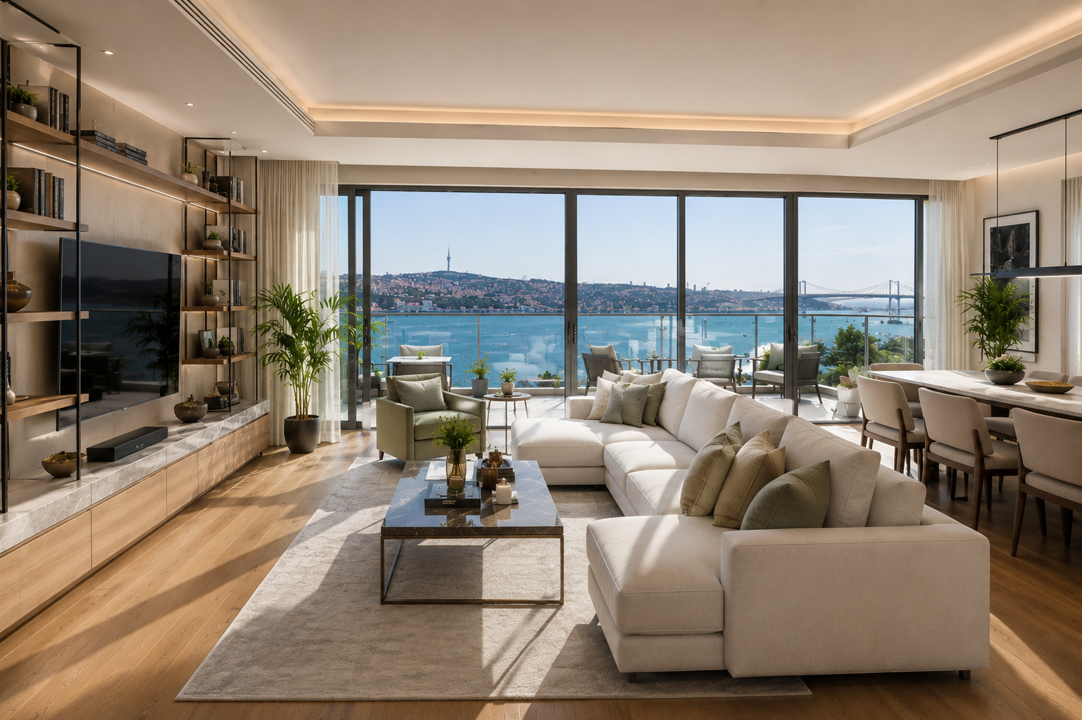 Boğaz manzaralı lüks salon